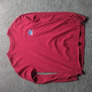 Boys Vineyard Vines football whale long sleeve red t-shirt extra large